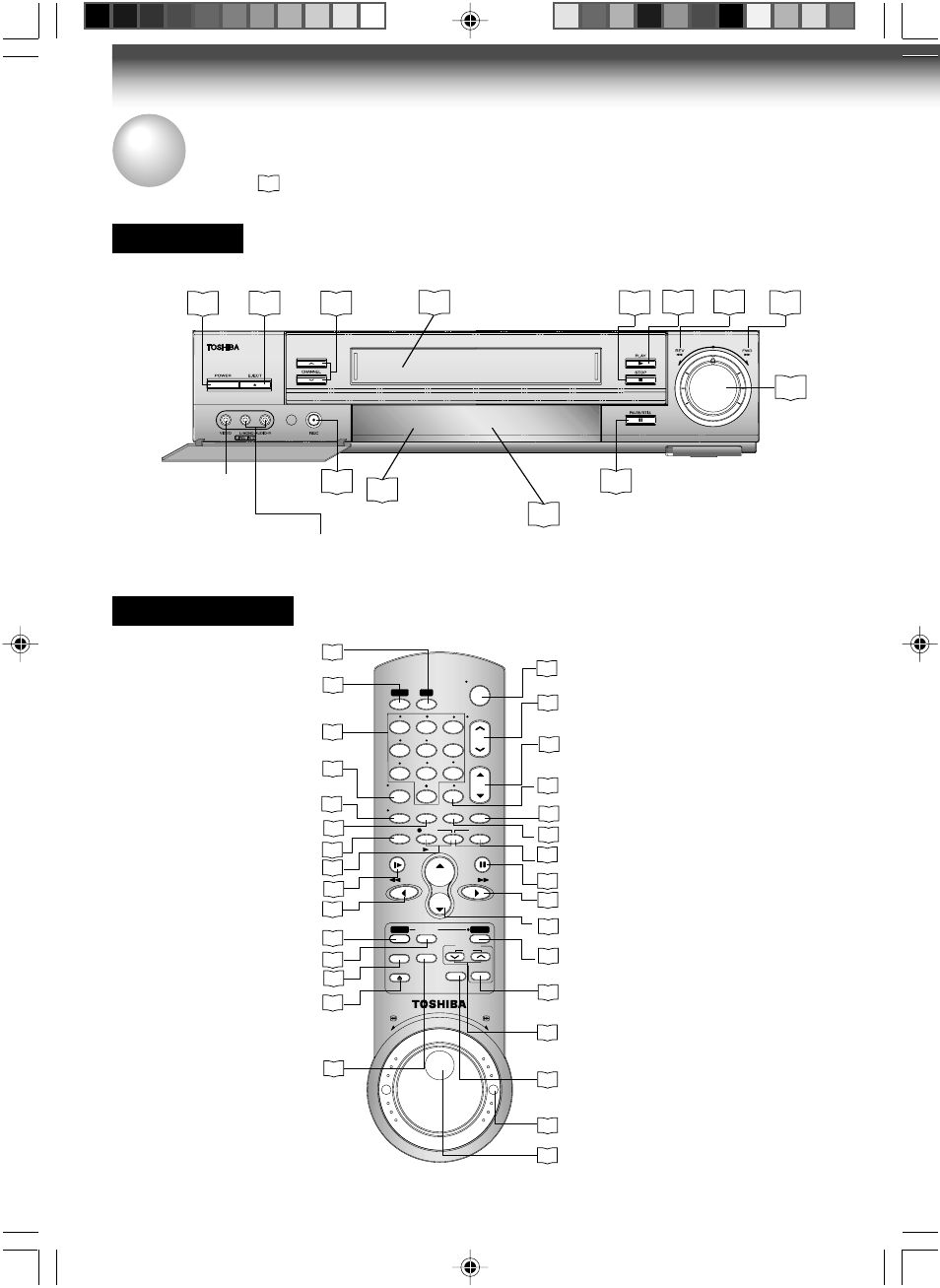 Introduction, Identification of controls, Front panel remote control | Toshiba W-727 User Manual | Page 8 / 46