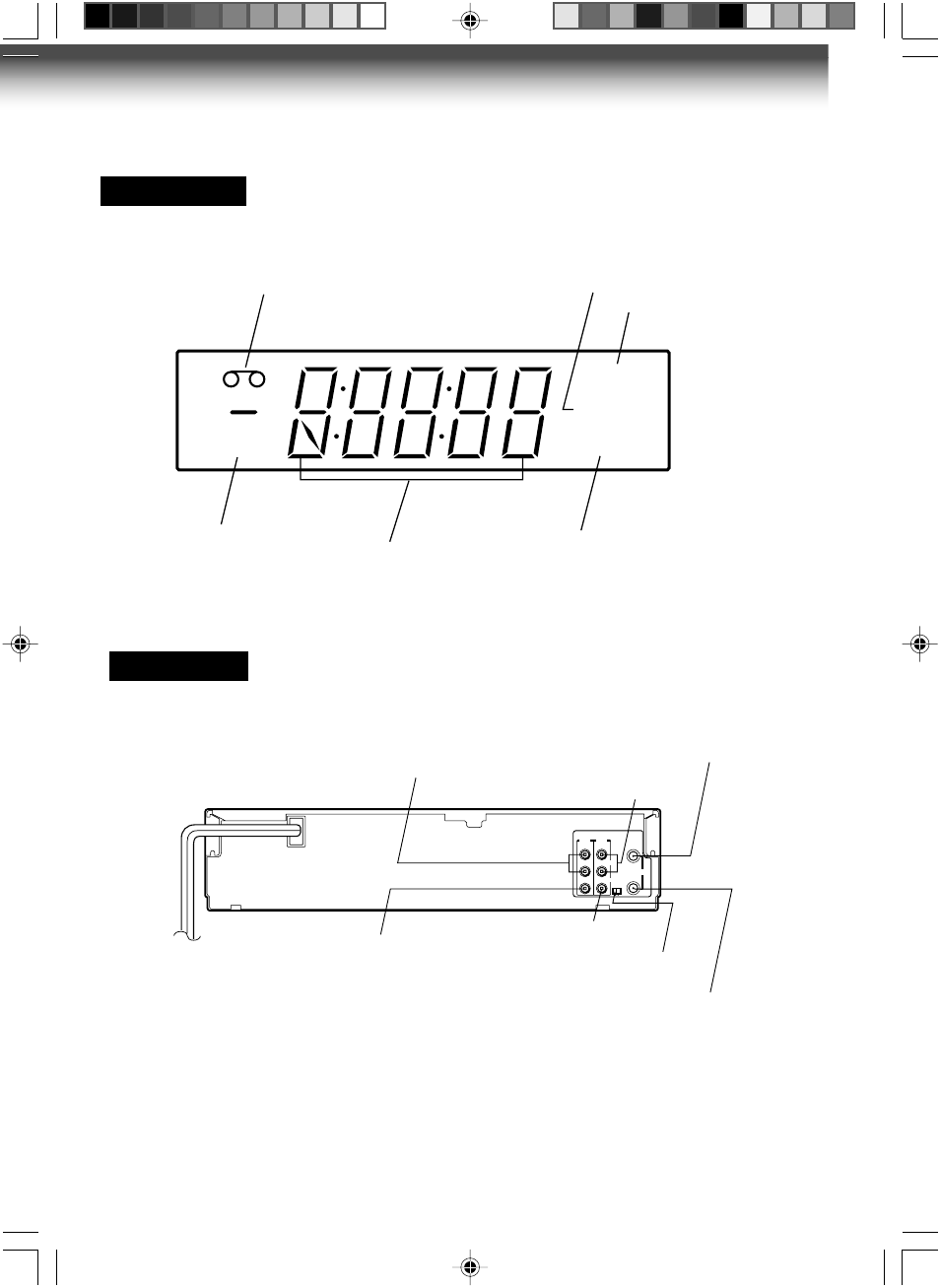 Hi-fi sap vcr, Rear panel, Vcr display | Timer | Toshiba W-727 User Manual | Page 9 / 46