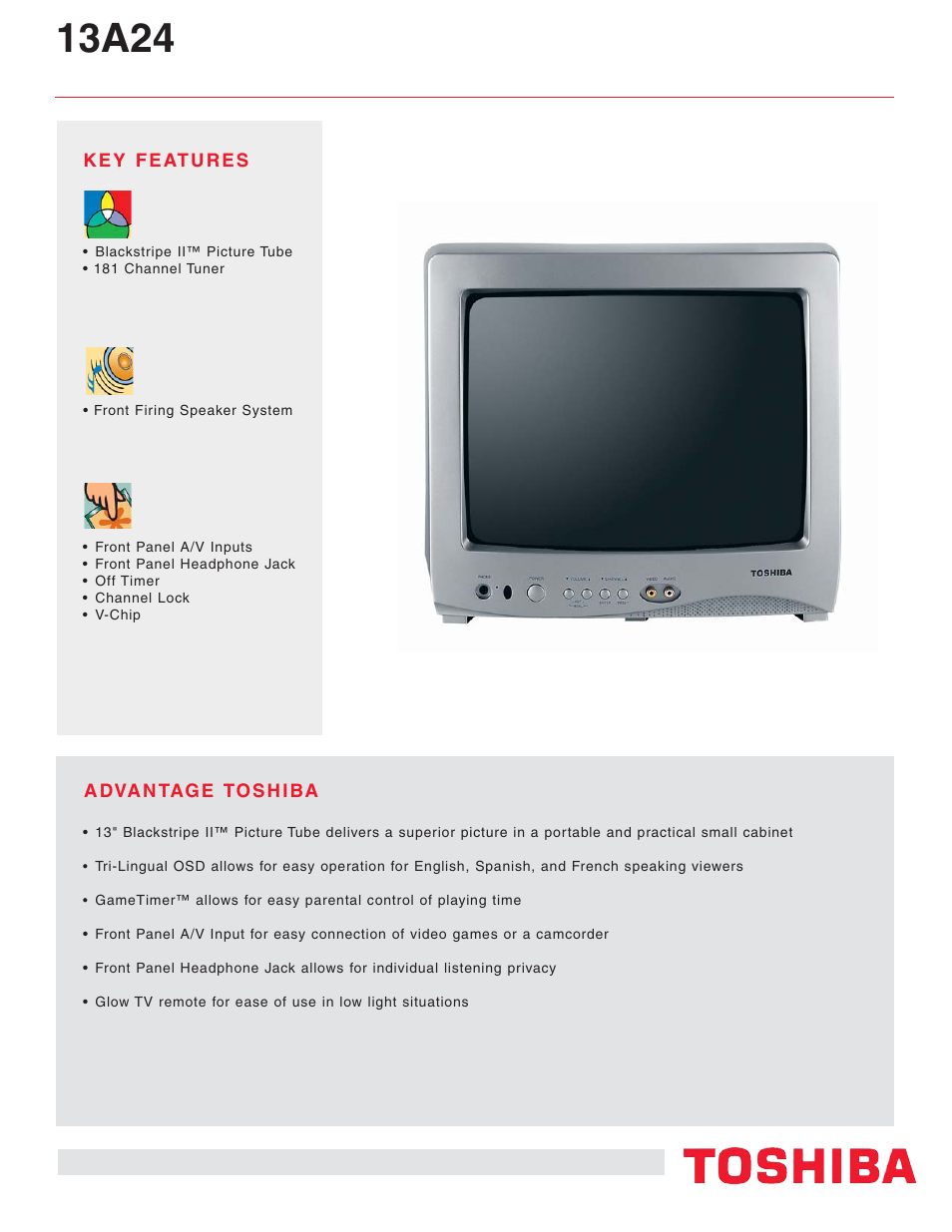 Toshiba 13A24 User Manual | 2 pages