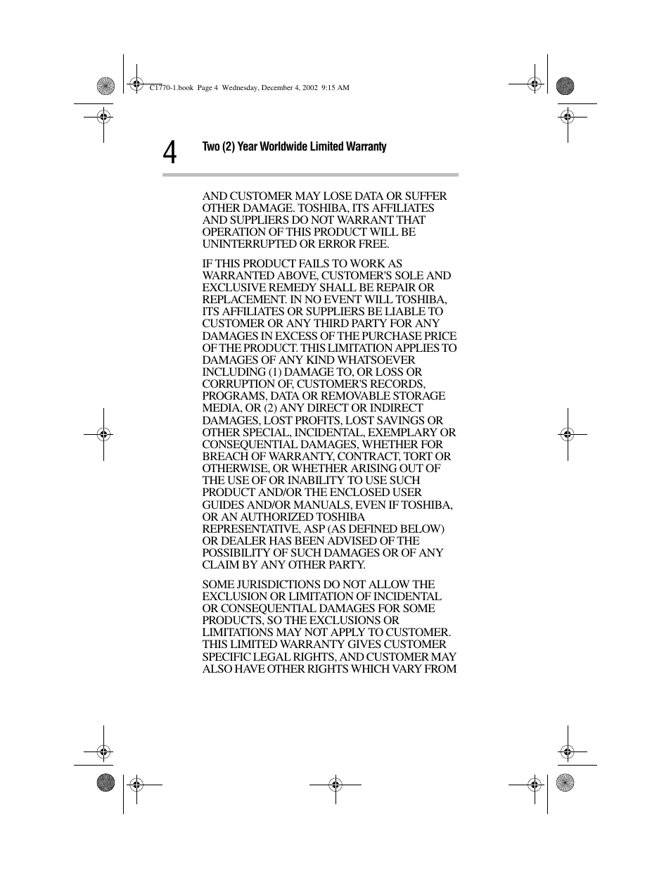 Toshiba C1770 User Manual | Page 4 / 24