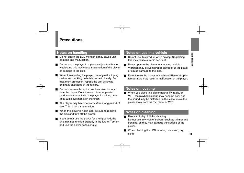 Precautions | Toshiba SDP63SWE User Manual | Page 11 / 76