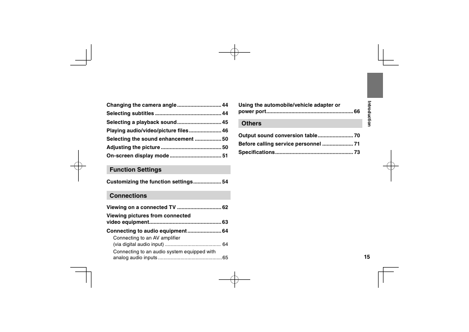 Toshiba SDP63SWE User Manual | Page 15 / 76