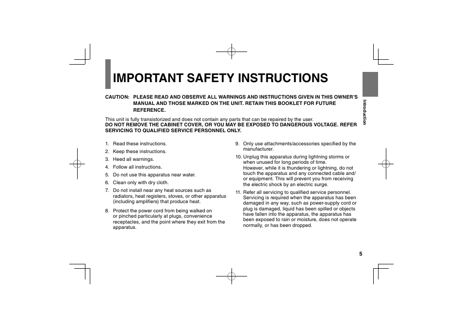 Important safety instructions | Toshiba SDP63SWE User Manual | Page 5 / 76