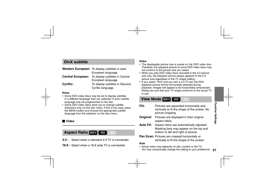 Toshiba SDP63SWE User Manual | Page 57 / 76