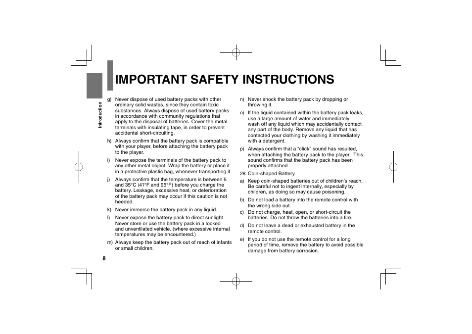 Important safety instructions | Toshiba SDP63SWE User Manual | Page 8 / 76