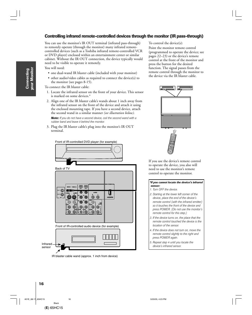 Toshiba 65HC15 User Manual | Page 16 / 52