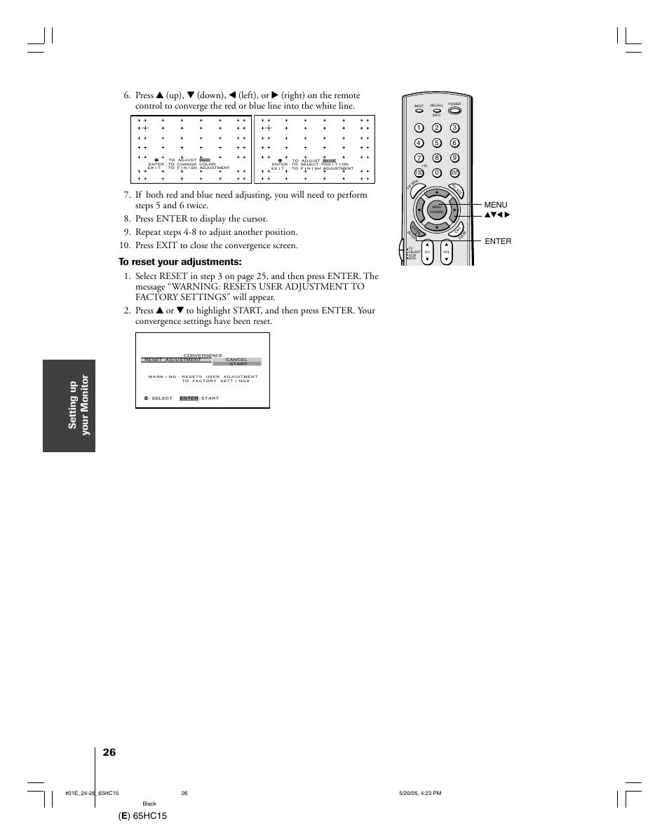 Toshiba 65HC15 User Manual | Page 26 / 52