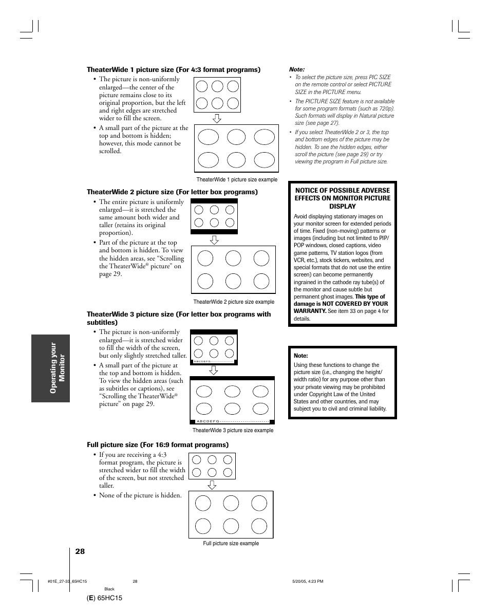 Toshiba 65HC15 User Manual | Page 28 / 52