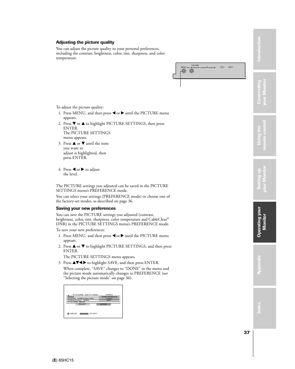 Toshiba 65HC15 User Manual | Page 37 / 52