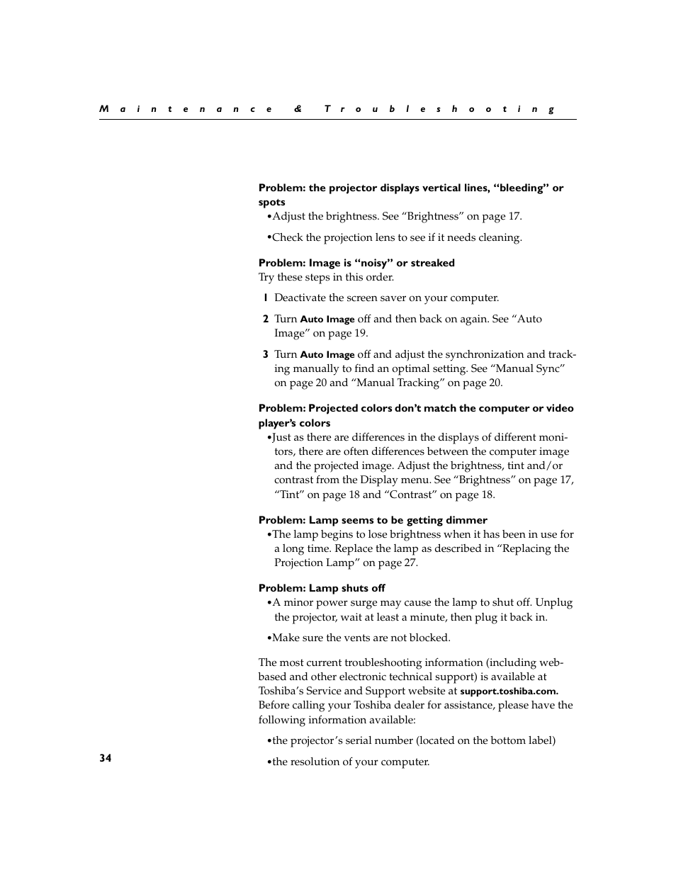 Toshiba TDP-P4 User Manual | Page 36 / 51