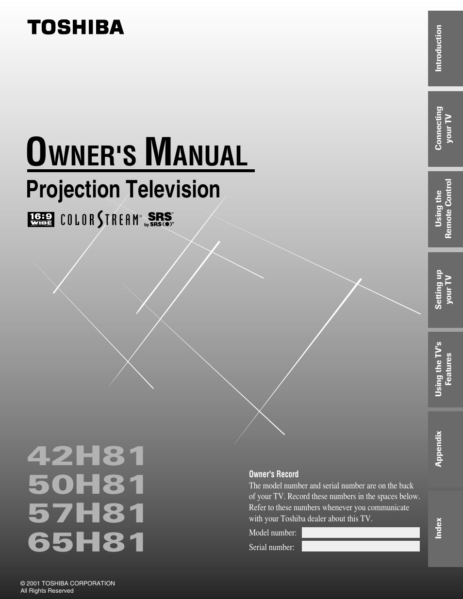 Toshiba 50H81 User Manual | 54 pages