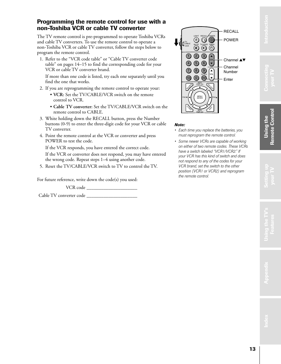 Toshiba 50H81 User Manual | Page 13 / 54