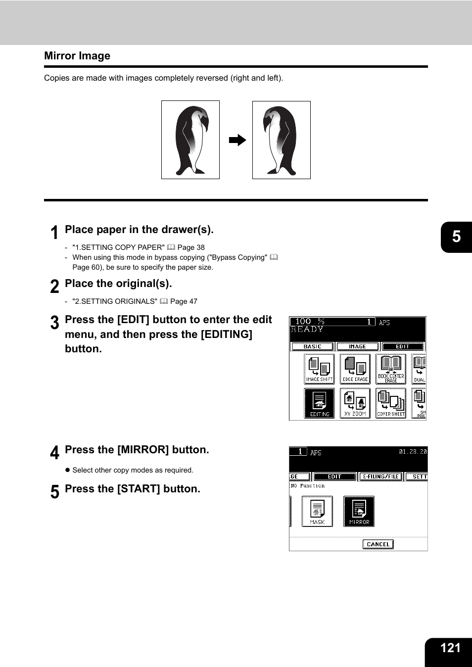 Mirror image | Toshiba E-STUDIO 3511 User Manual | Page 123 / 318