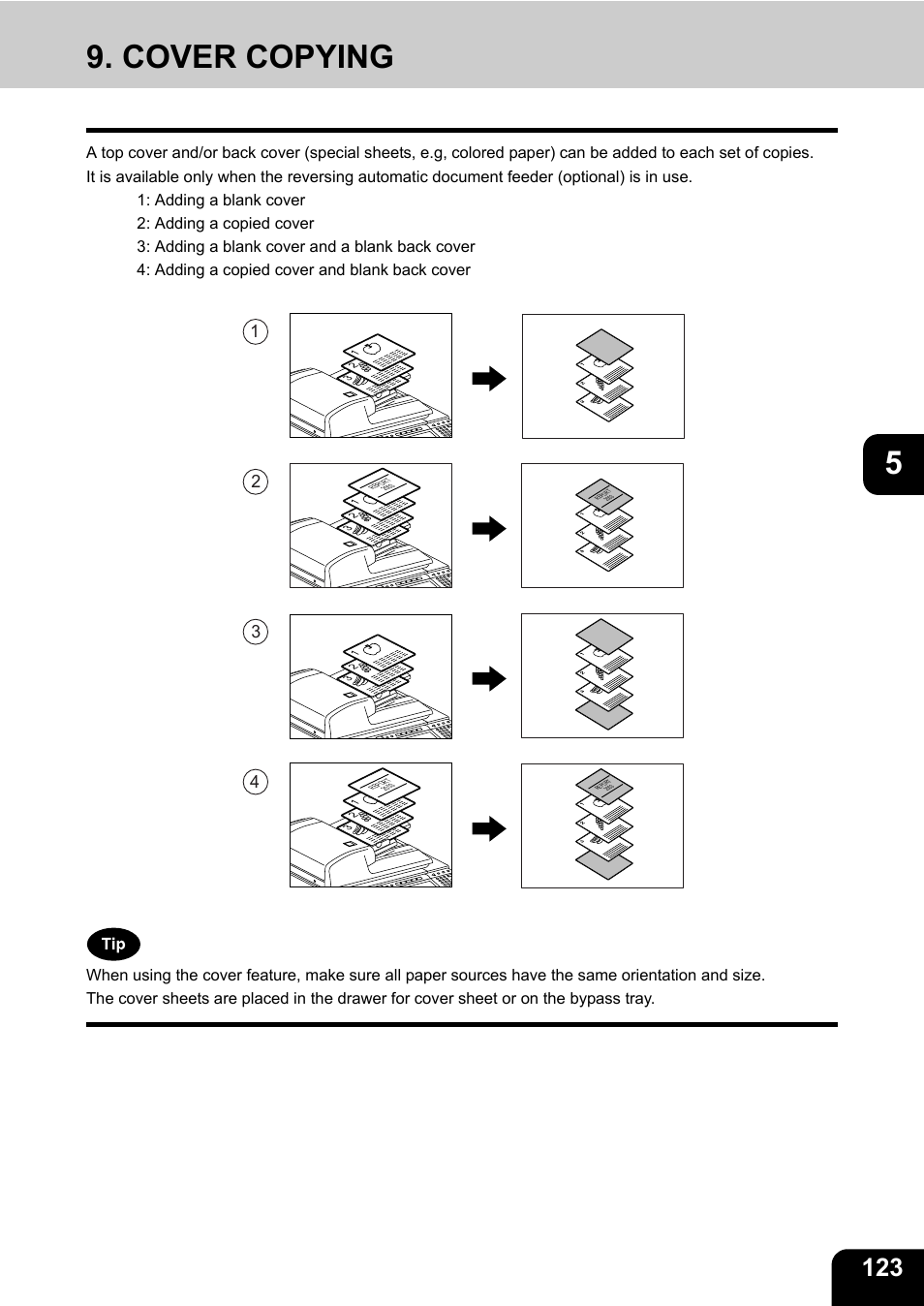 Cover copying | Toshiba E-STUDIO 3511 User Manual | Page 125 / 318