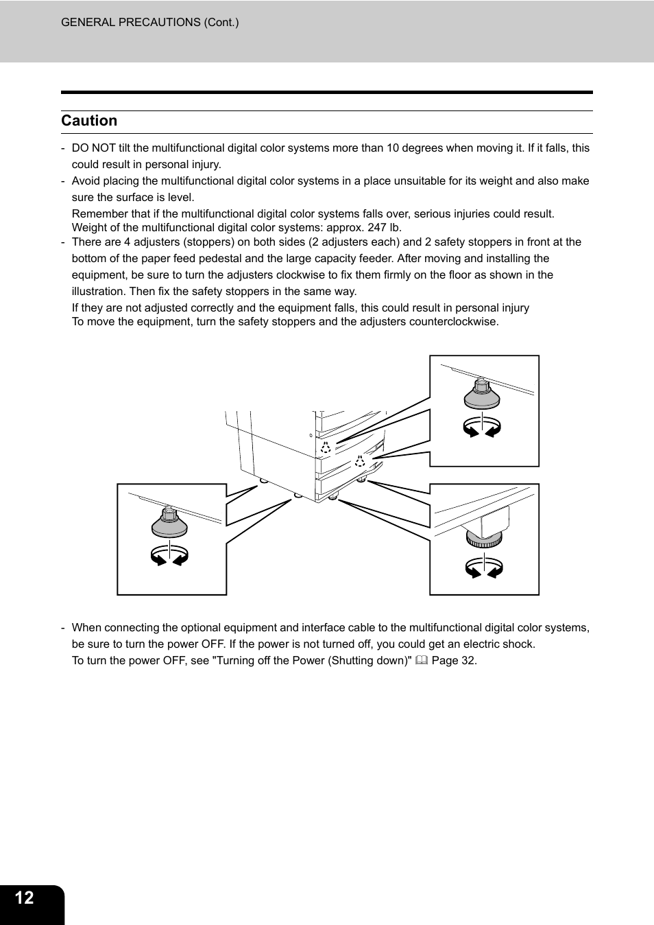 Caution | Toshiba E-STUDIO 3511 User Manual | Page 14 / 318