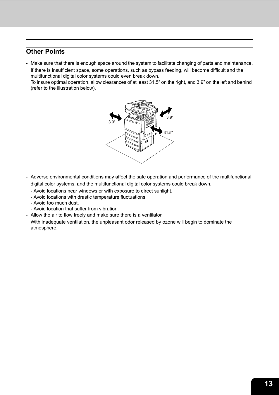 Other points | Toshiba E-STUDIO 3511 User Manual | Page 15 / 318