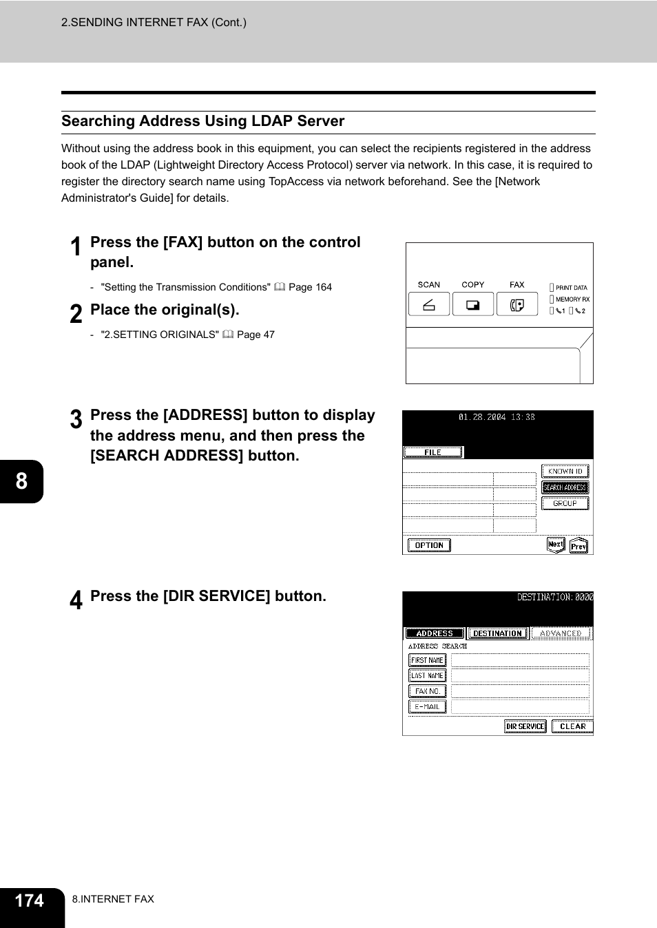 Searching address using ldap server | Toshiba E-STUDIO 3511 User Manual | Page 176 / 318