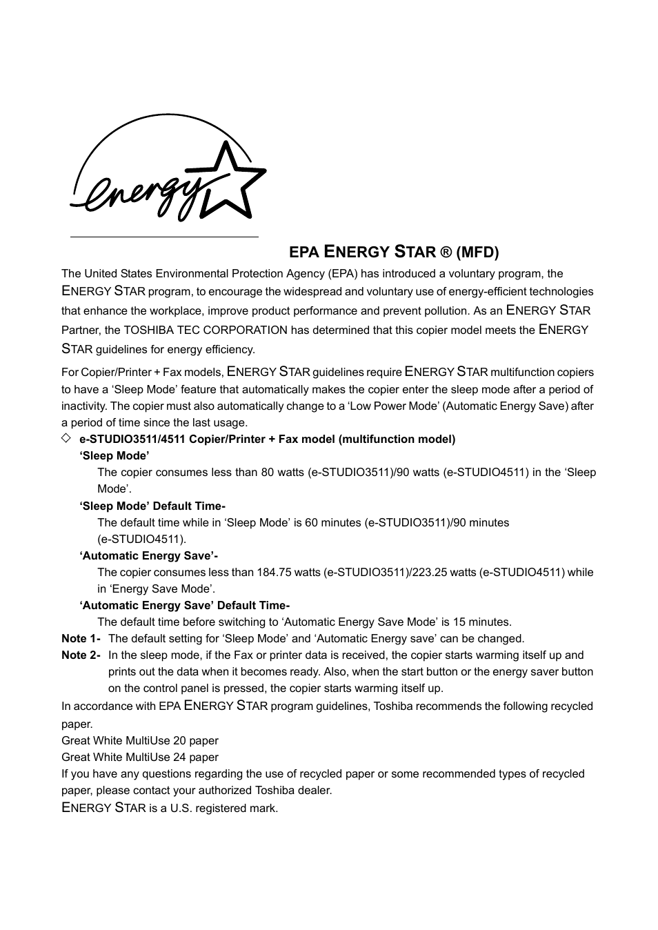 Nergy, Tar ® (mfd) | Toshiba E-STUDIO 3511 User Manual | Page 2 / 318