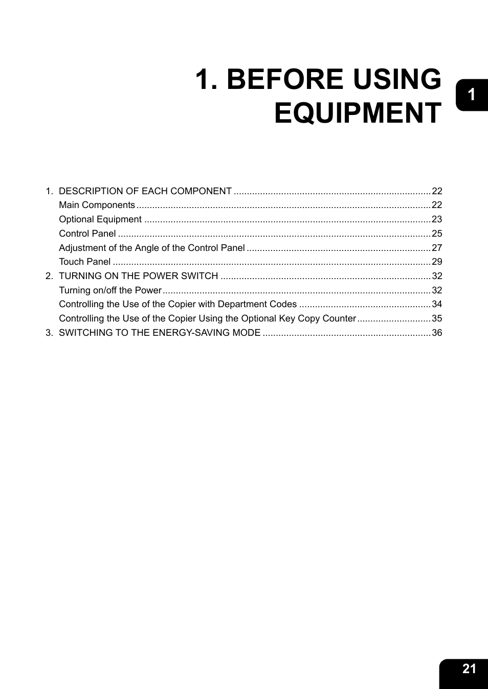 Before using equipment | Toshiba E-STUDIO 3511 User Manual | Page 23 / 318