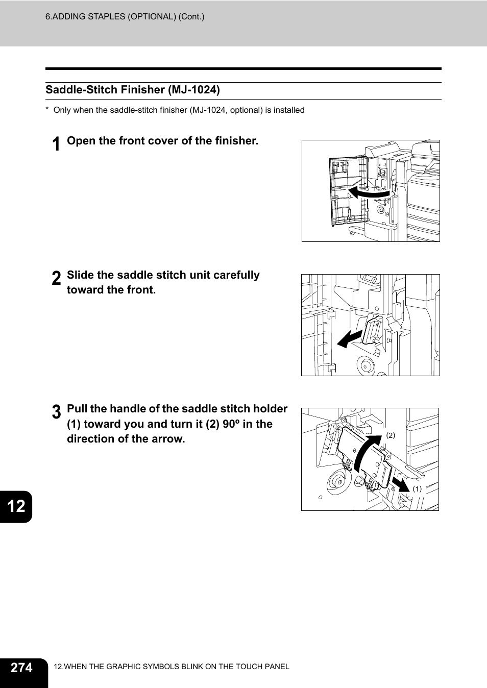 Saddle-stitch finisher (mj-1024) | Toshiba E-STUDIO 3511 User Manual | Page 276 / 318