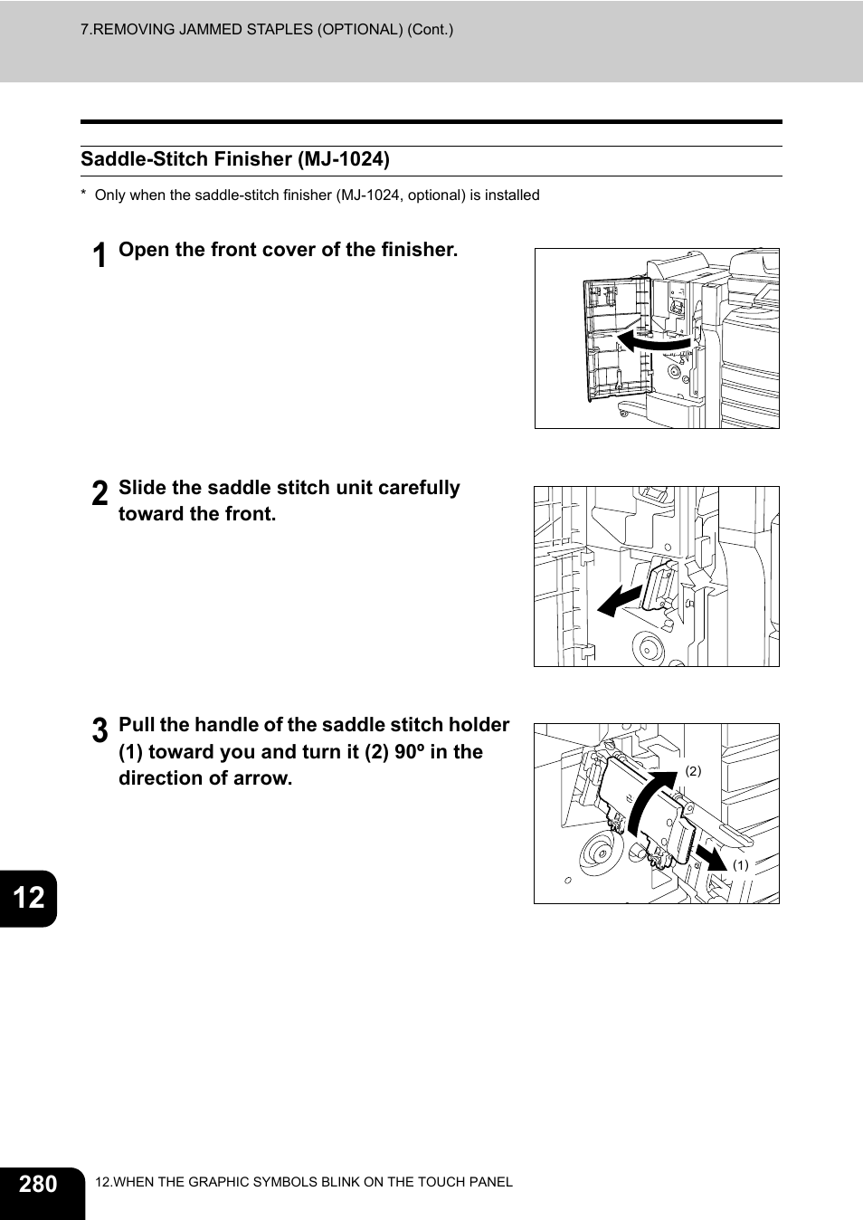 Saddle-stitch finisher (mj-1024) | Toshiba E-STUDIO 3511 User Manual | Page 282 / 318