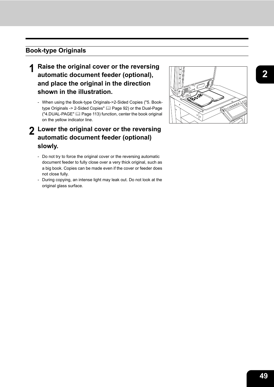 Book-type originals | Toshiba E-STUDIO 3511 User Manual | Page 51 / 318