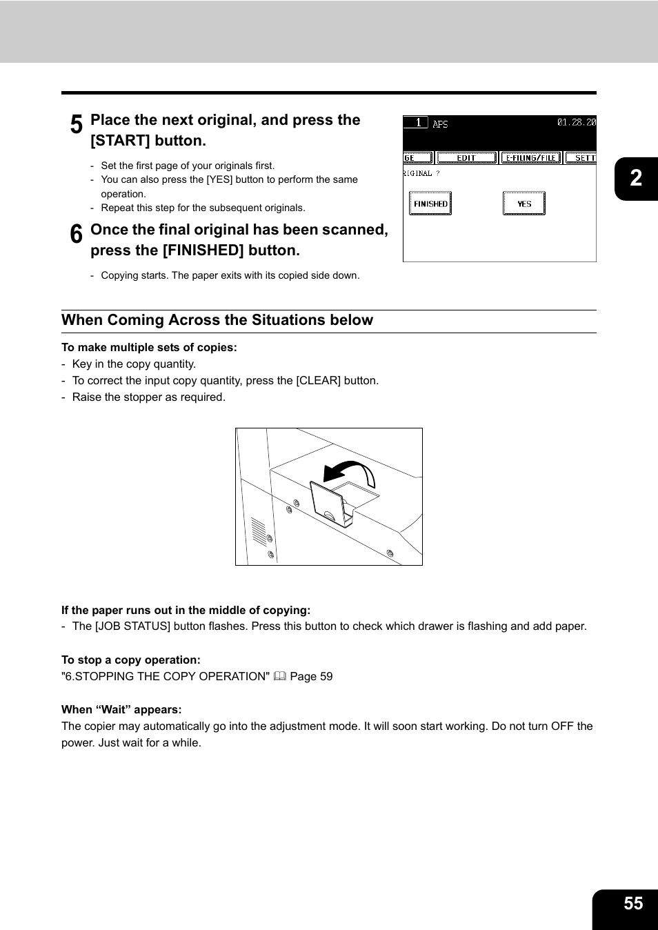 When coming across the situations below | Toshiba E-STUDIO 3511 User Manual | Page 57 / 318