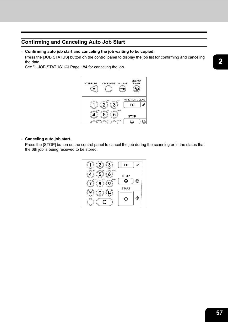 Confirming and canceling auto job start | Toshiba E-STUDIO 3511 User Manual | Page 59 / 318