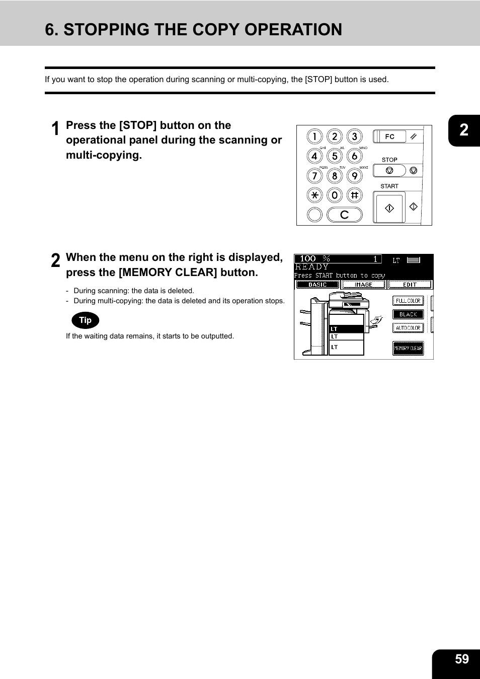 Stopping the copy operation | Toshiba E-STUDIO 3511 User Manual | Page 61 / 318