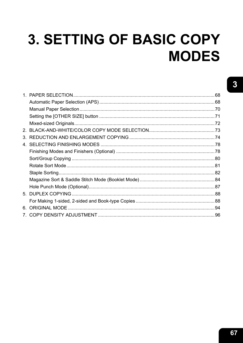 Setting of basic copy modes | Toshiba E-STUDIO 3511 User Manual | Page 69 / 318