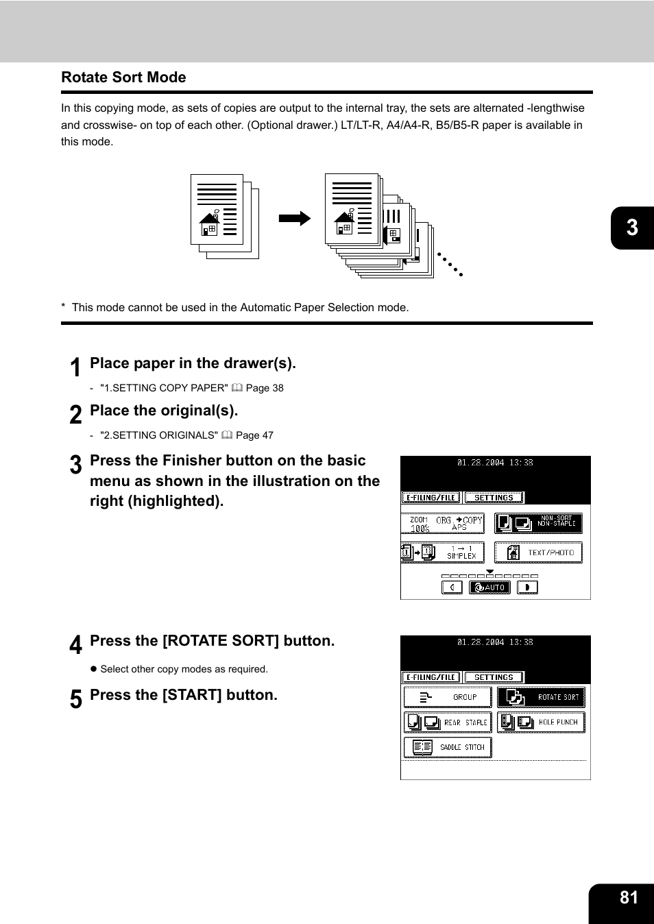 Rotate sort mode | Toshiba E-STUDIO 3511 User Manual | Page 83 / 318