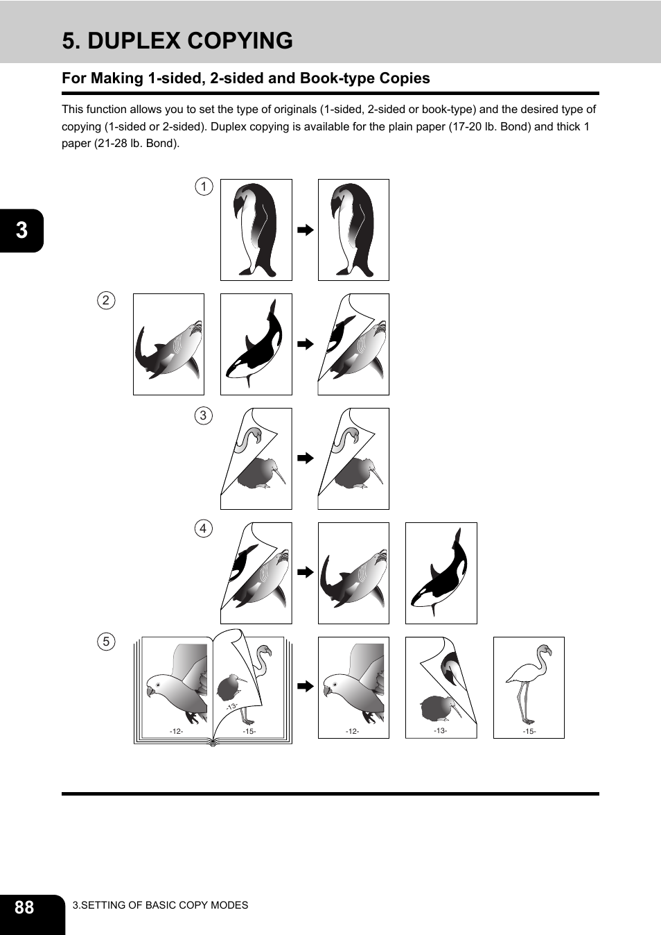 Duplex copying, For making 1-sided, 2-sided and book-type copies | Toshiba E-STUDIO 3511 User Manual | Page 90 / 318