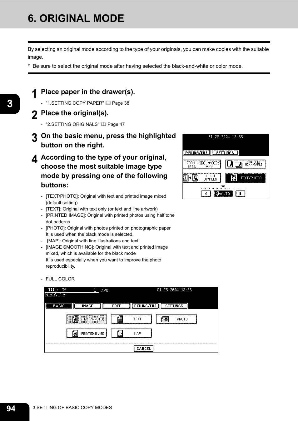 Original mode | Toshiba E-STUDIO 3511 User Manual | Page 96 / 318