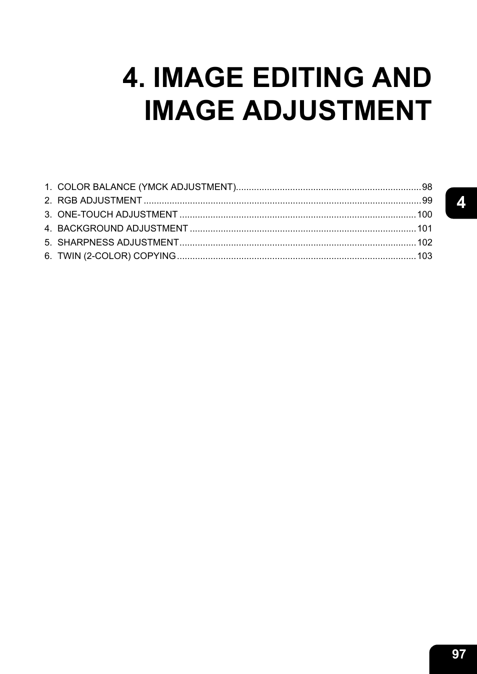 Image editing and image adjustment | Toshiba E-STUDIO 3511 User Manual | Page 99 / 318