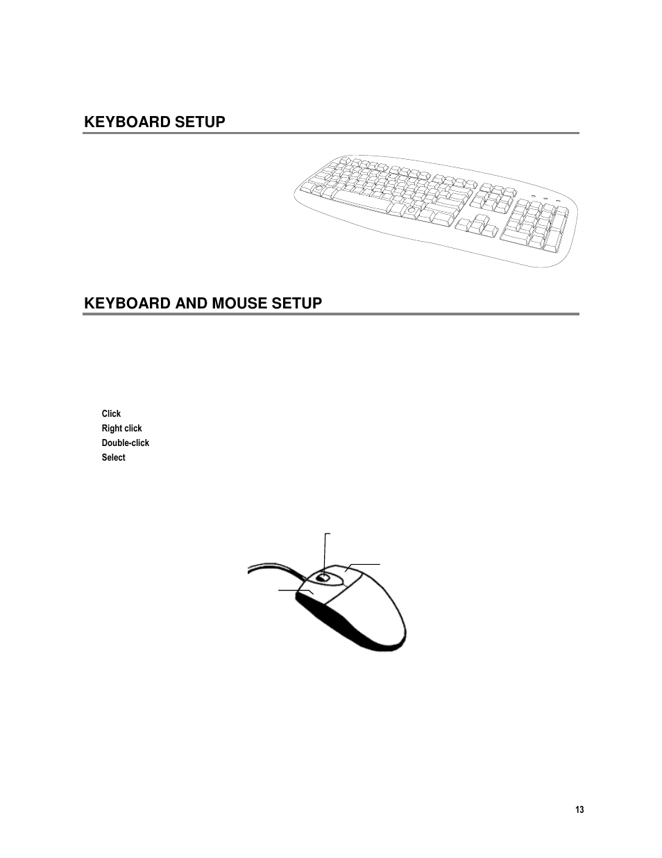 Keyboard setup, Keyboard and mouse setup | Toshiba IPR16-X User Manual | Page 29 / 111