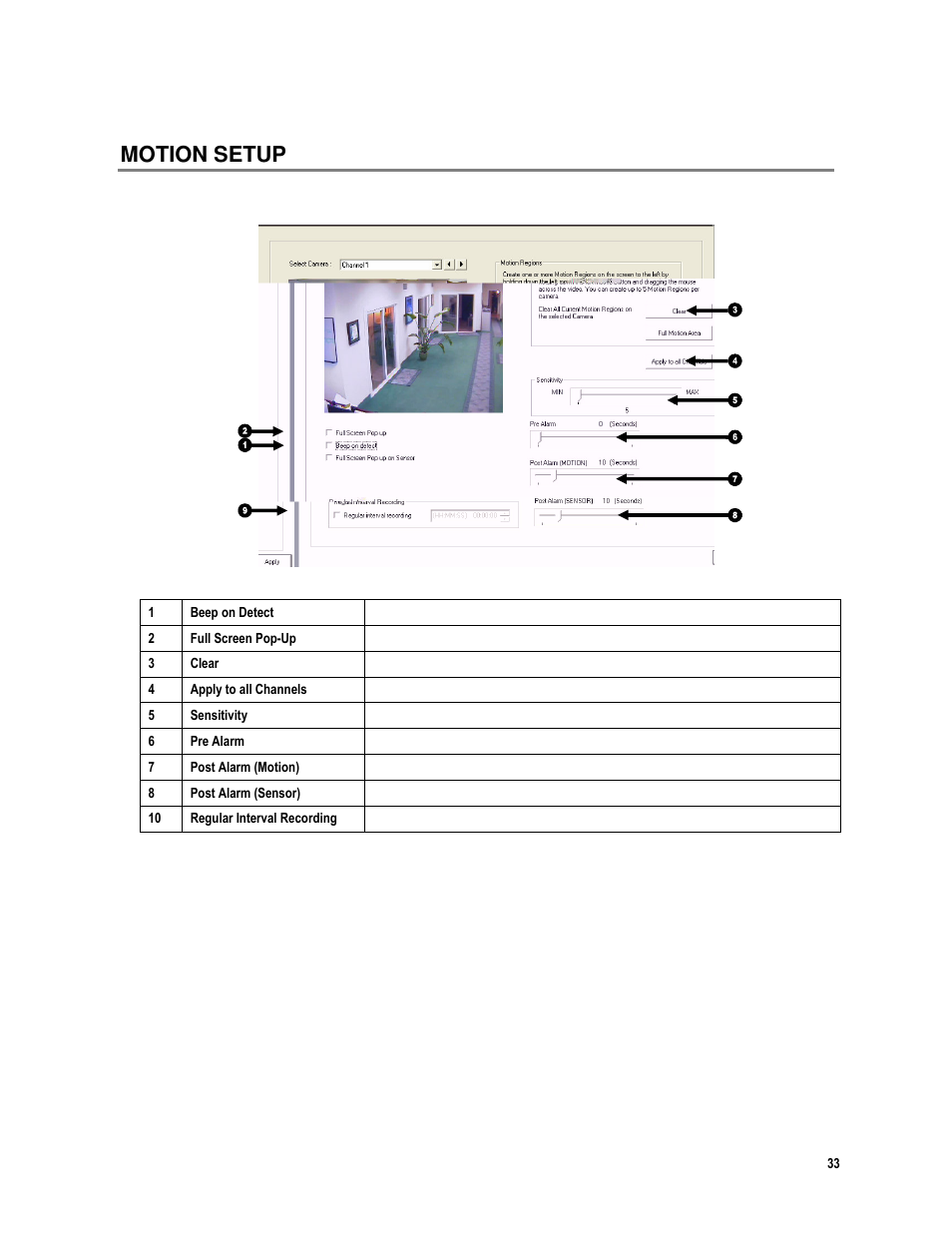 Motion setup | Toshiba IPR16-X User Manual | Page 49 / 111