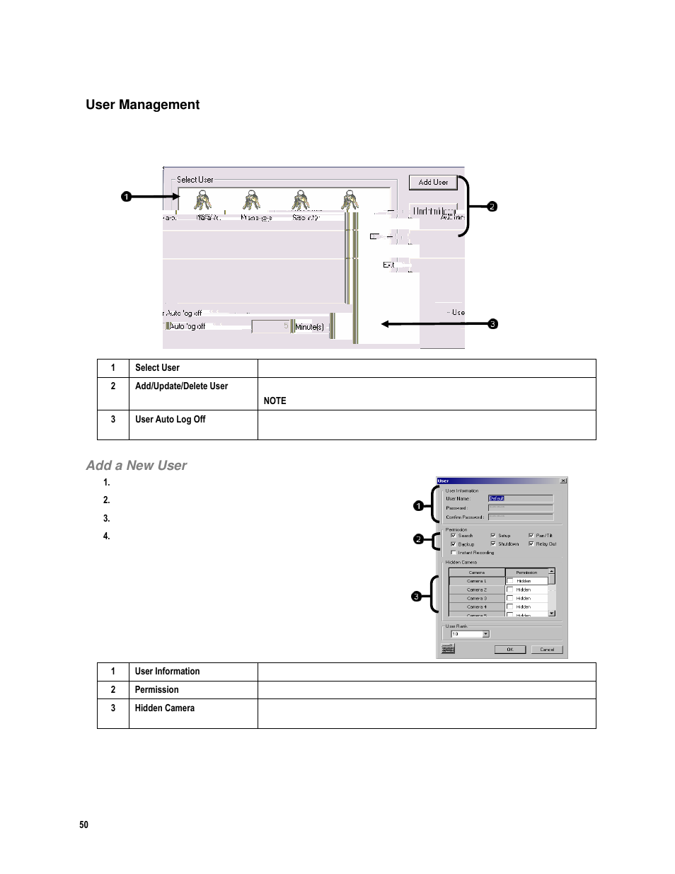 User management, Add a new user | Toshiba IPR16-X User Manual | Page 66 / 111