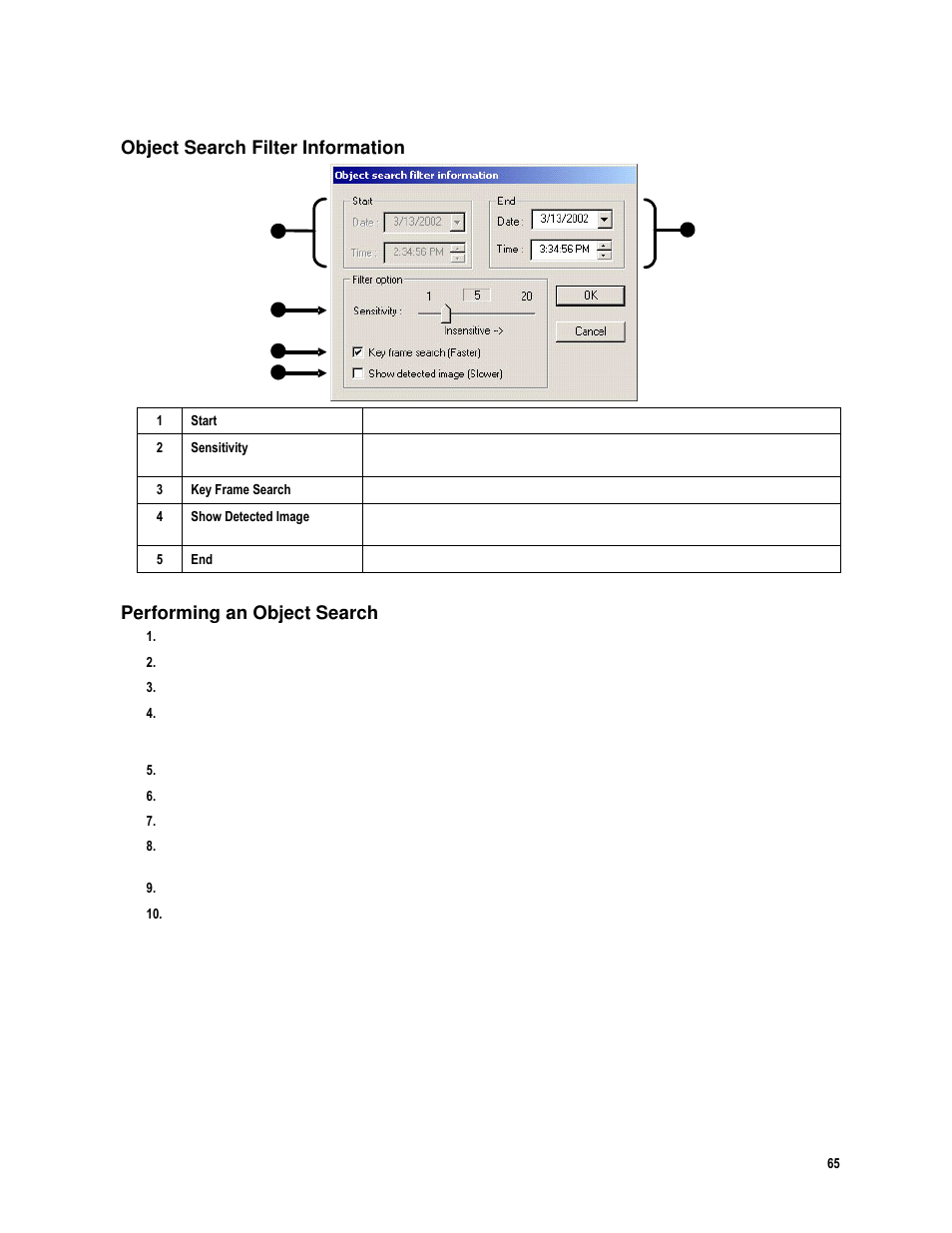 Object search filter information, Performing an object search | Toshiba IPR16-X User Manual | Page 81 / 111