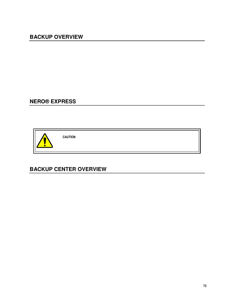Backup overview, Nero® express, Backup center overview | Toshiba IPR16-X User Manual | Page 89 / 111