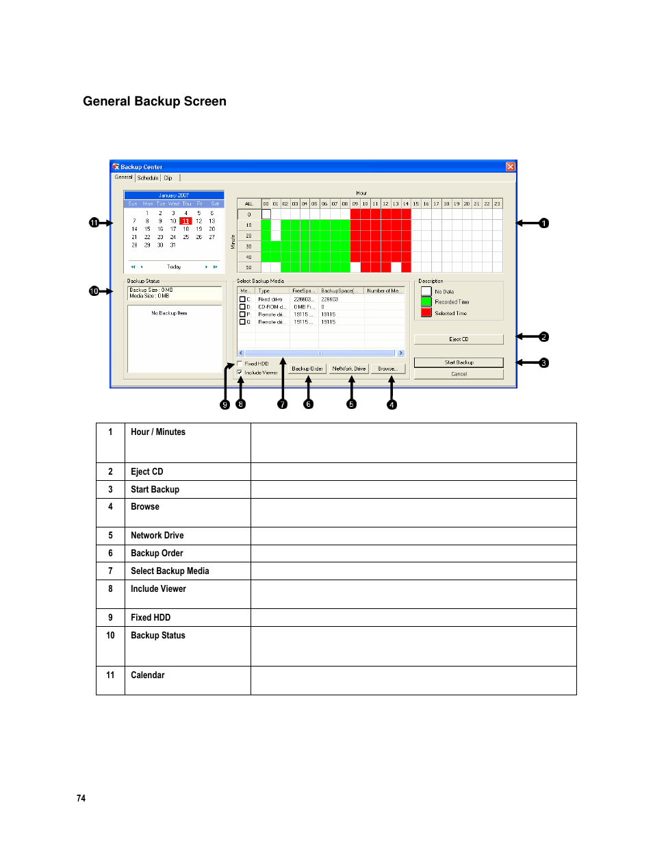 General backup screen | Toshiba IPR16-X User Manual | Page 90 / 111