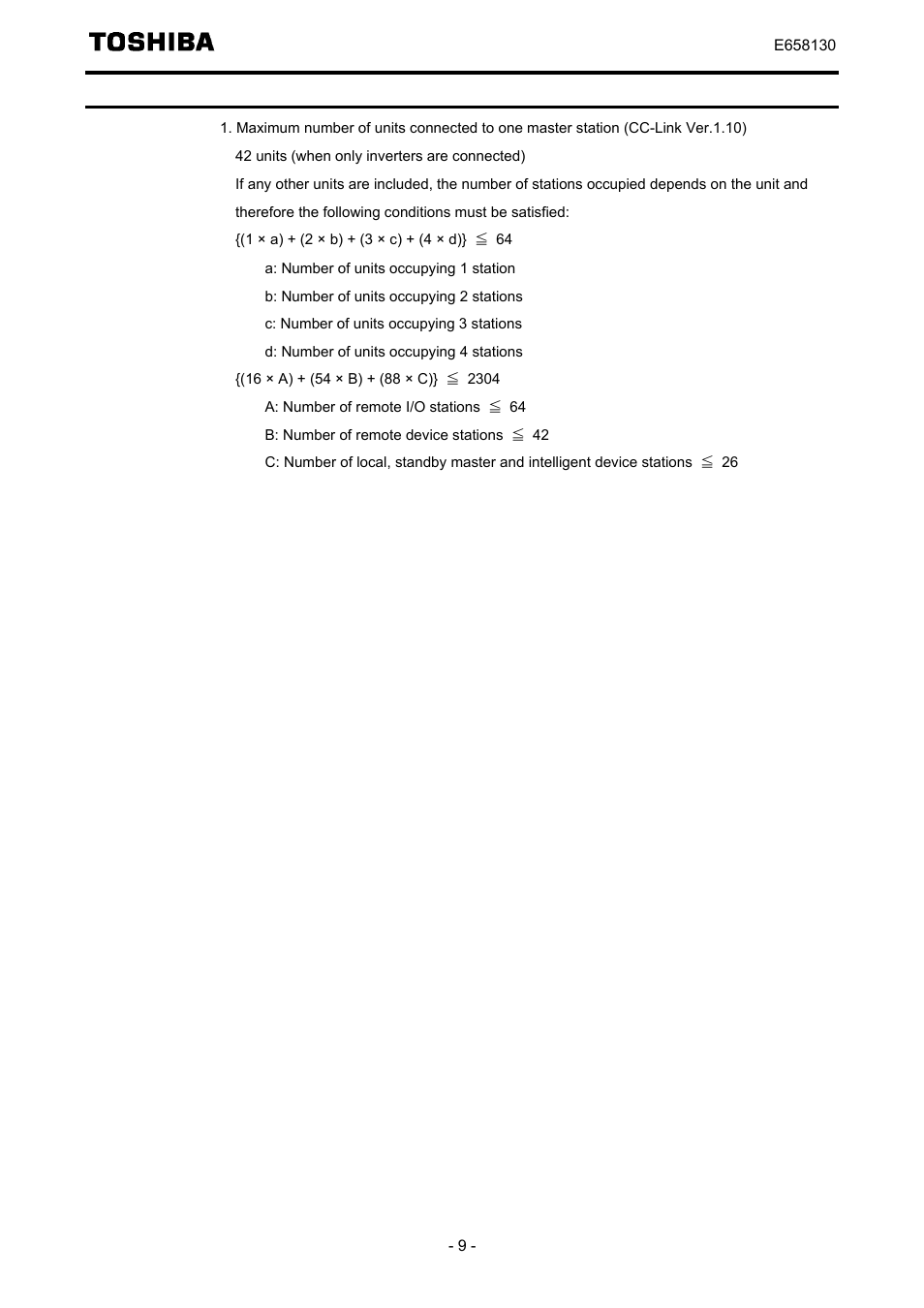 The maximum connection number of units | Toshiba TOSVERT VF-S15 series option unit Function E6581830 User Manual | Page 10 / 51