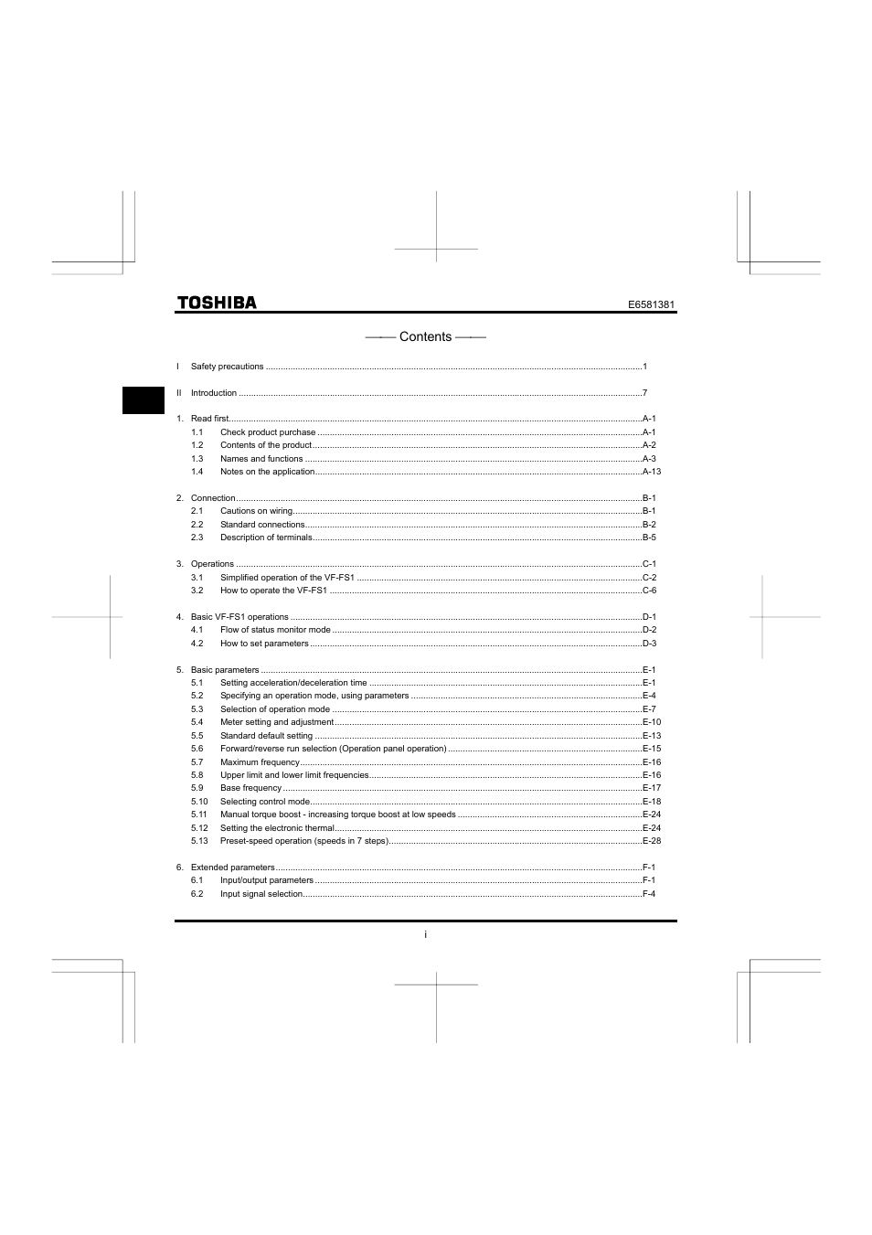 Toshiba VF-FS1 User Manual | Page 10 / 252
