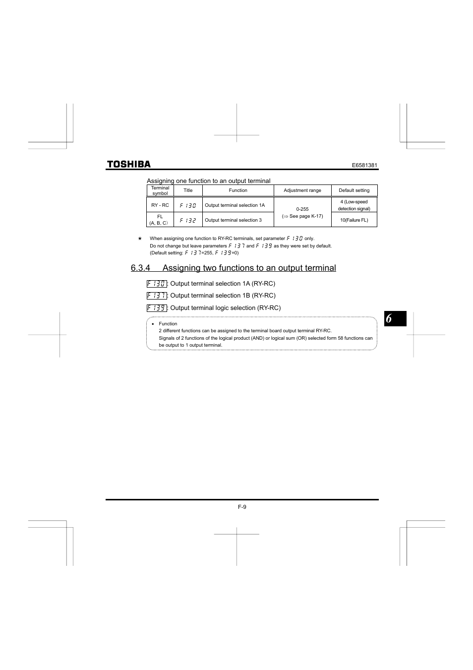 4 assigning two functions to an output terminal | Toshiba VF-FS1 User Manual | Page 105 / 252