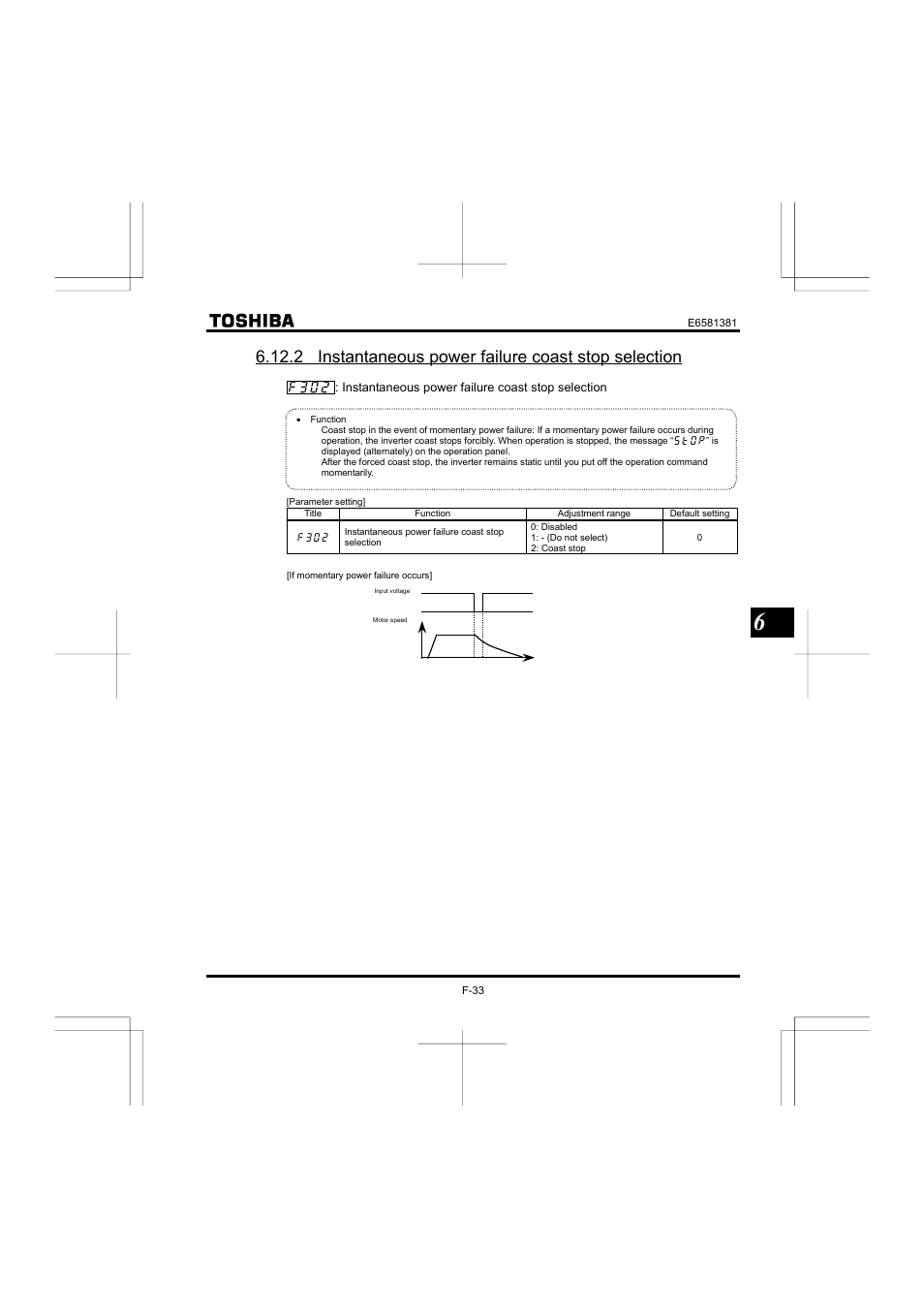 2 instantaneous power failure coast stop selection | Toshiba VF-FS1 User Manual | Page 129 / 252
