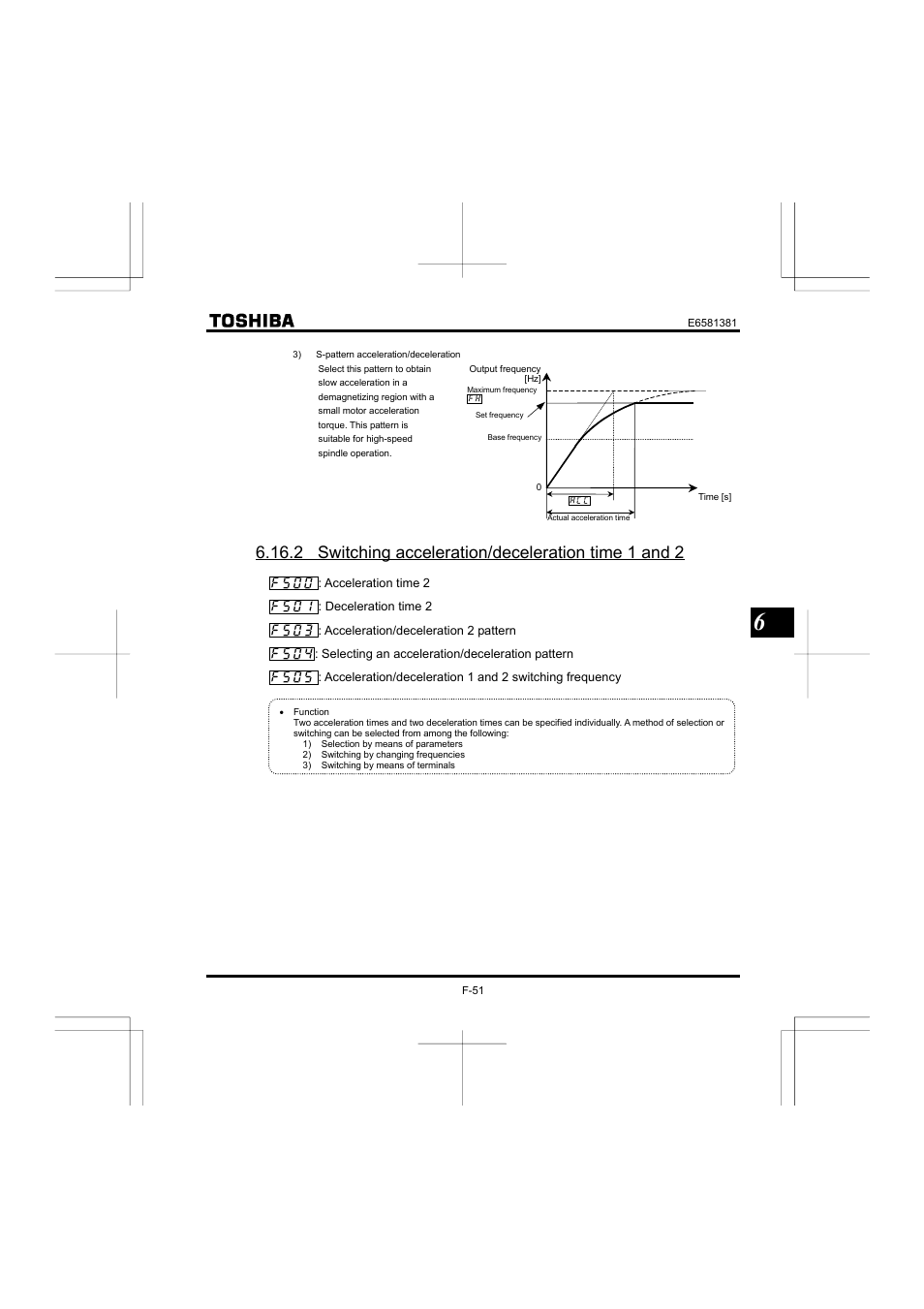 2 switching acceleration/deceleration time 1 and 2 | Toshiba VF-FS1 User Manual | Page 147 / 252