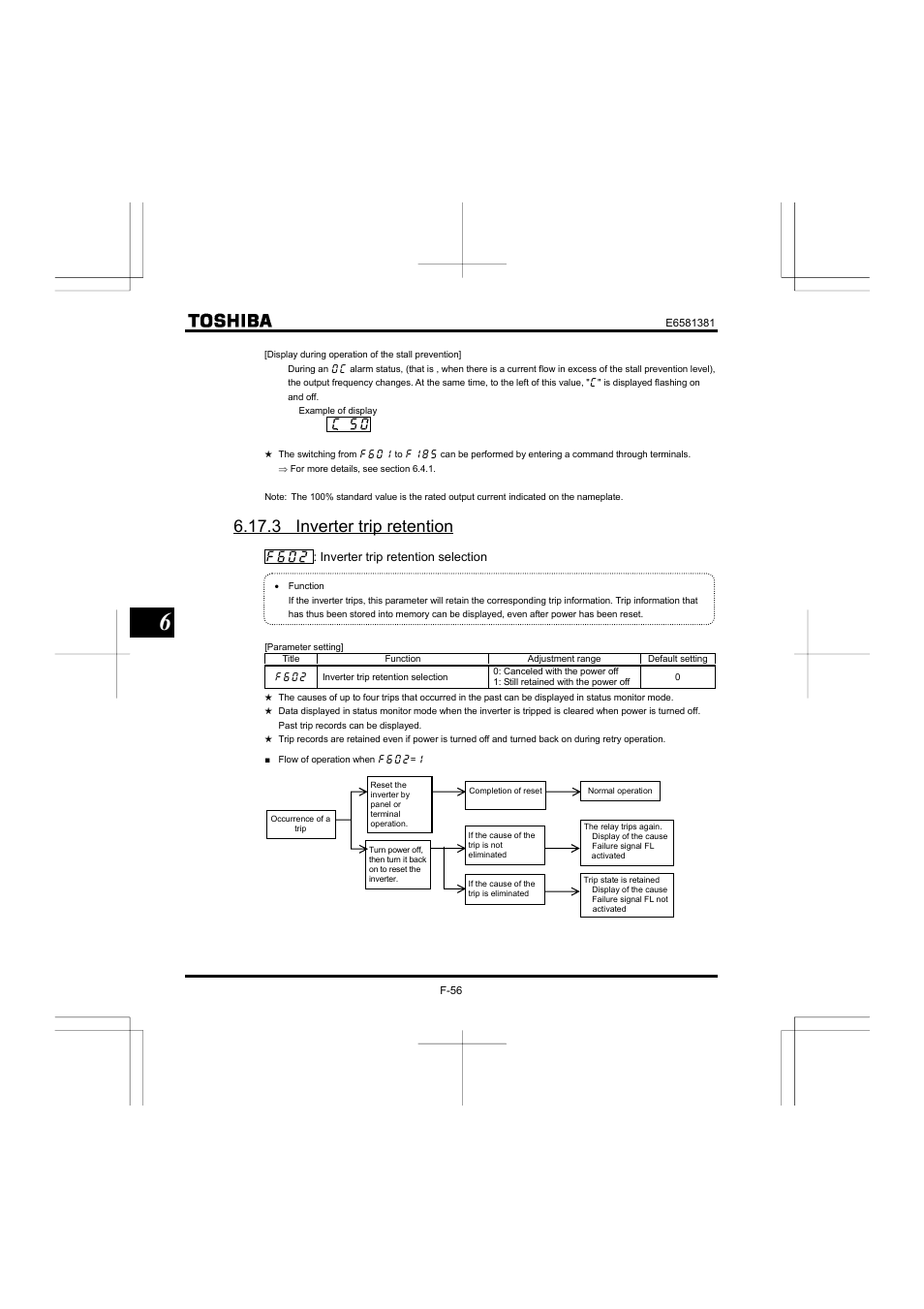 3 inverter trip retention | Toshiba VF-FS1 User Manual | Page 152 / 252
