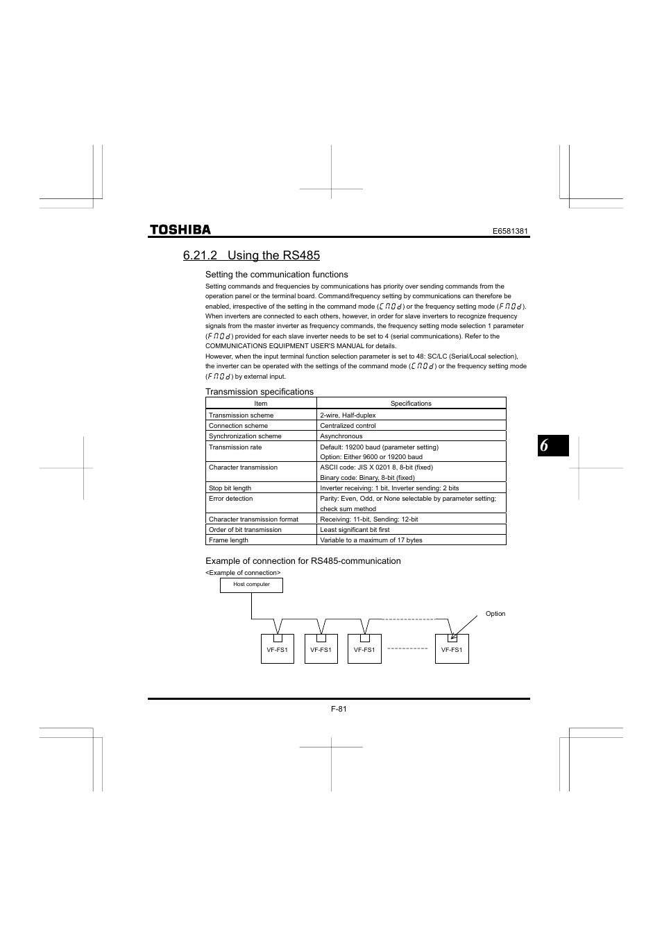 2 using the rs485 | Toshiba VF-FS1 User Manual | Page 177 / 252