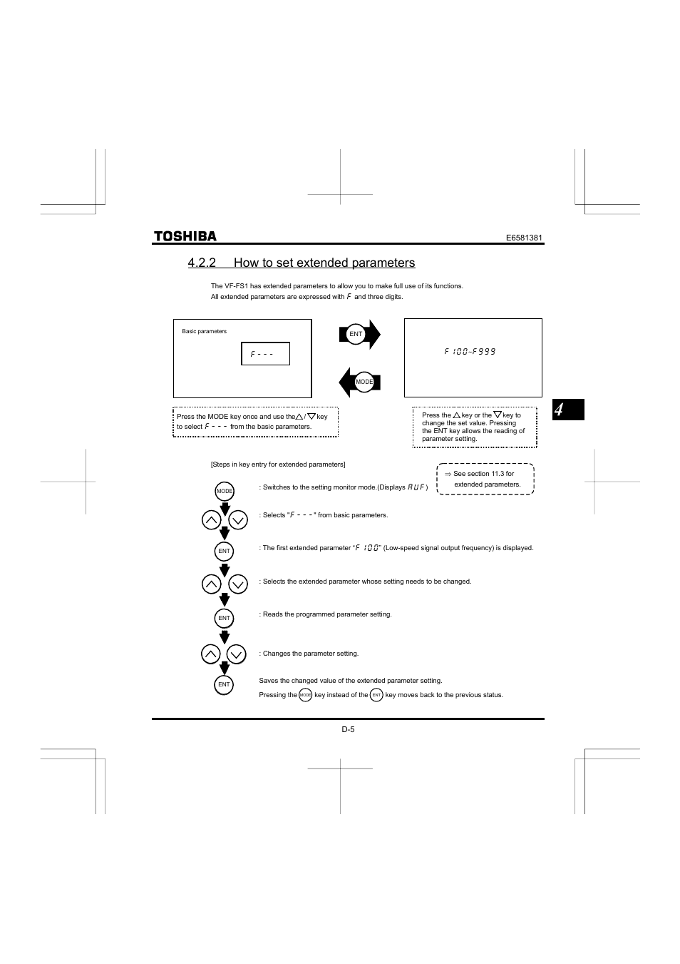 2 how to set extended parameters | Toshiba VF-FS1 User Manual | Page 59 / 252