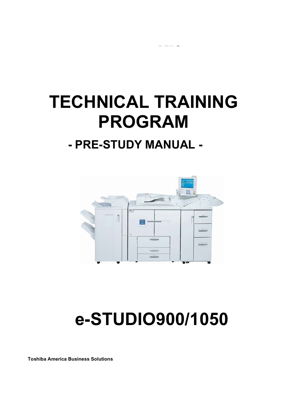 Toshiba E-STUDIO900 User Manual | 224 pages