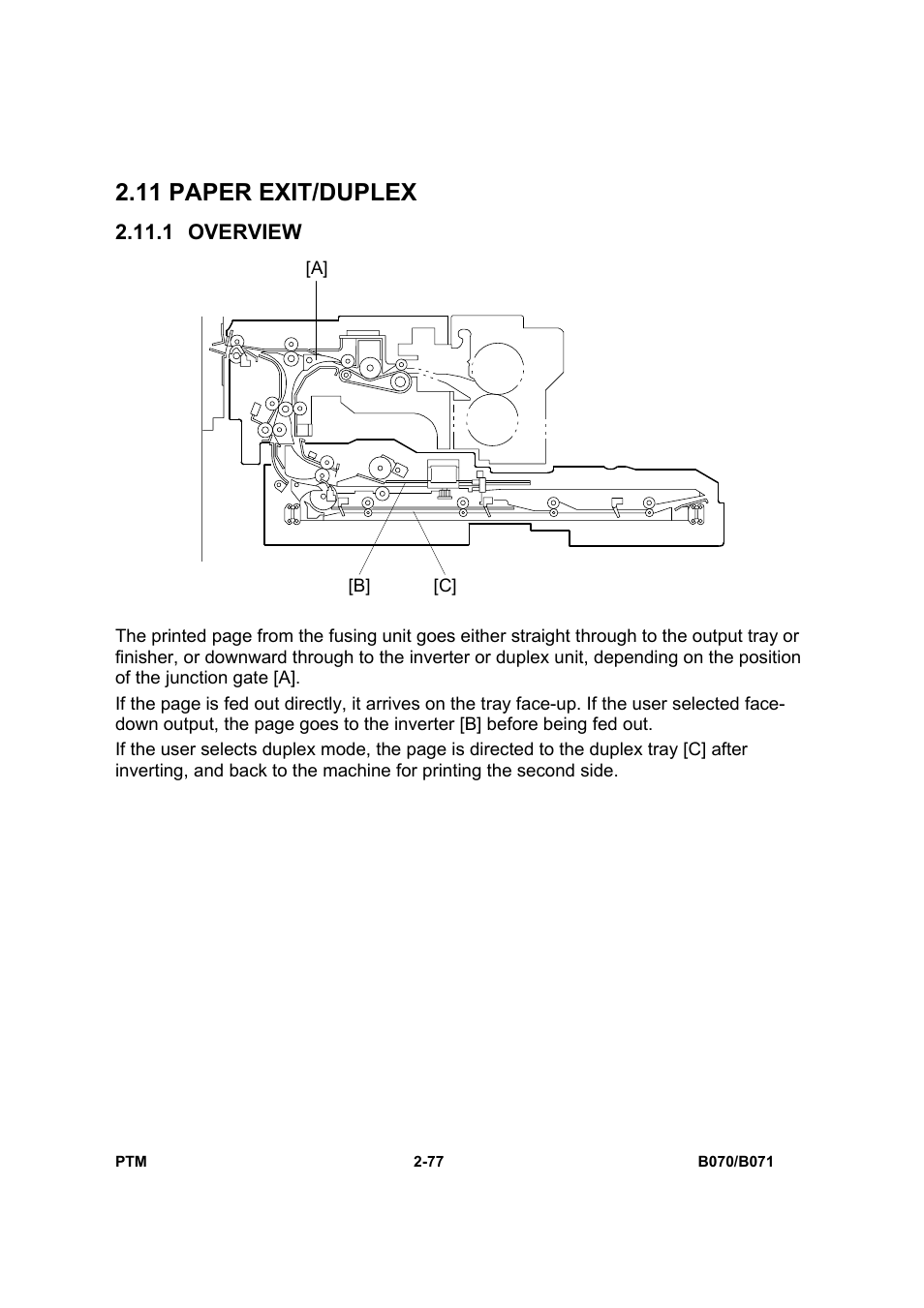 11 paper exit/duplex, 1 overview | Toshiba E-STUDIO900 User Manual | Page 102 / 224